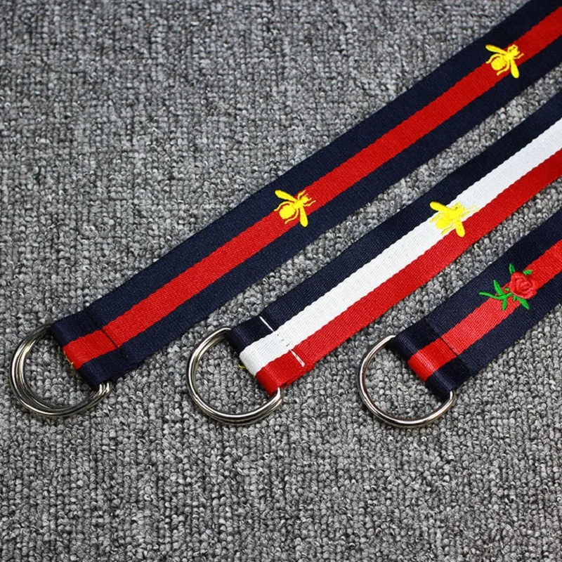 Новое поступление 2019 модные женские и мужские пояса с вышитыми буквами желтые