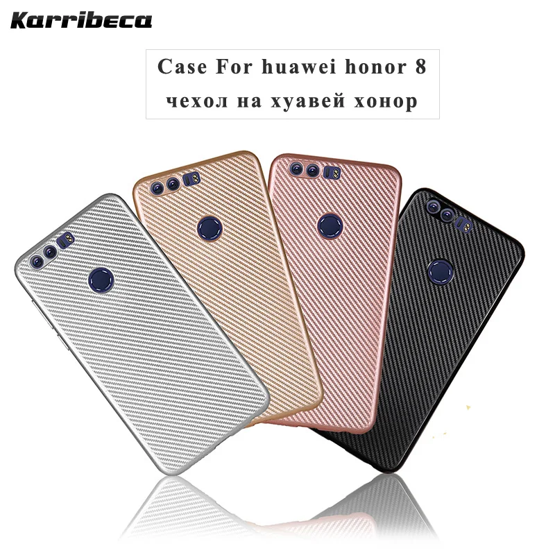 Carbon fiber silicone case Honor 8 funda coque hoesje puzdra soft tpu cover for huawei FRD-L19 L04 kryt tok etui carcasa |