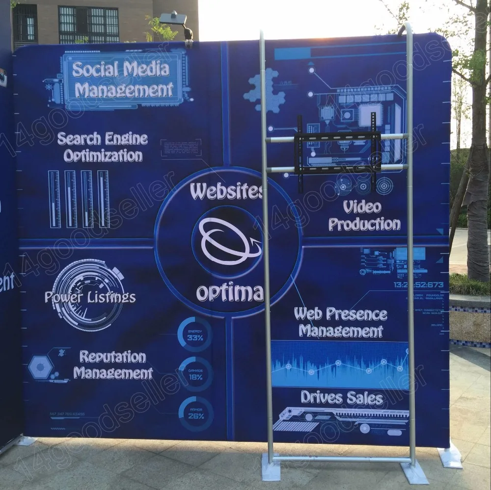 10 футов портативный пользовательский Натяжной ткани выставки дисплеи