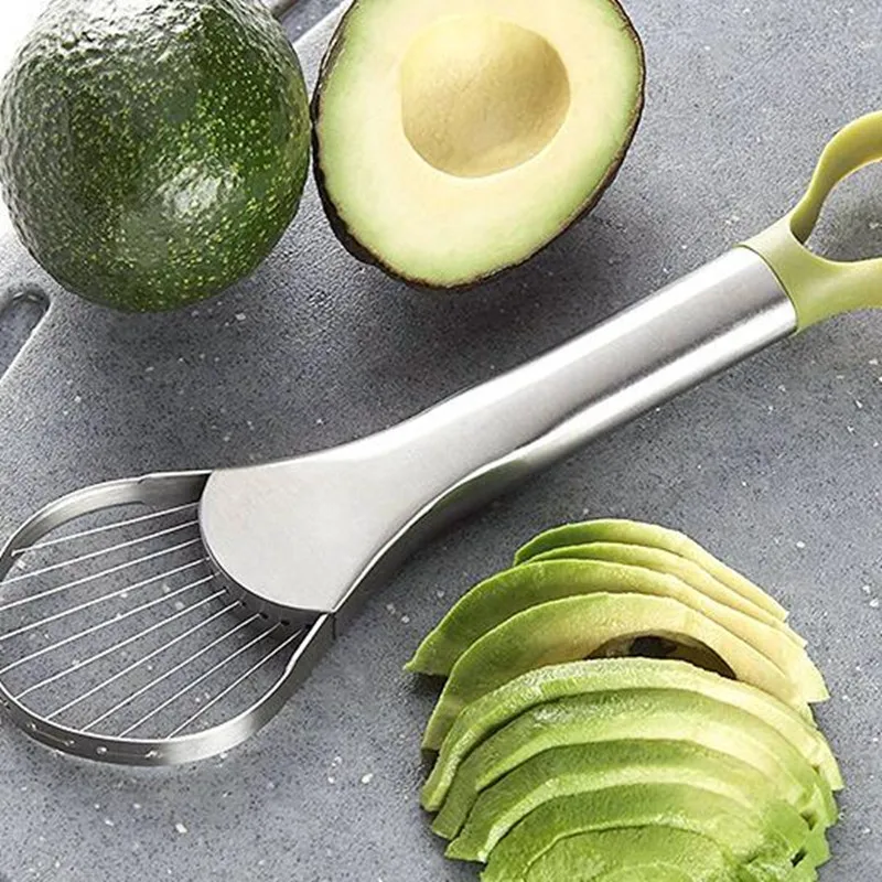 Creative Kitchen Gadgets 2 In 1 Avocado Corer Slicer Two-ended Mango Cutter Stainless Steel Fruit Knife | Дом и сад
