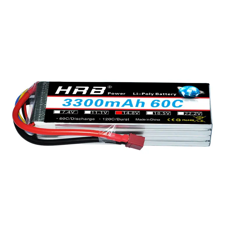 4S 3300mah 60C Аккумулятор hrb lipo 4S 14,8 V 3000mAh 3300mAh 3600mAh 4000mAh 4200mAh 60C T Deans разъем RC части для вертолета самолета дрона AKKU - Цвет: 4S 3300mah 60C