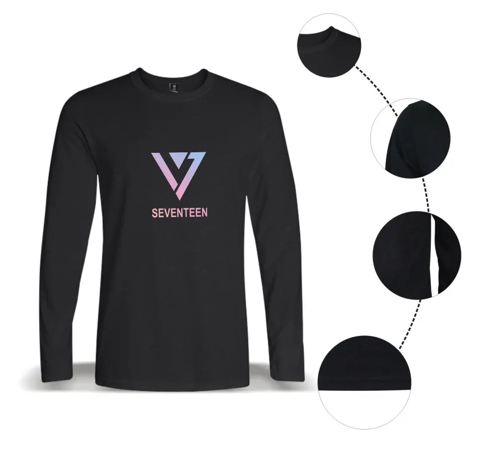 Футболки SEVENTEEN модные футболки с длинными рукавами в повседневном стиле