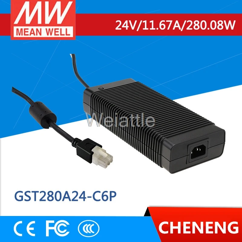 MEAN WELL Оригинал GST280A24-C6P 24V 11.67A meanwell GST280A 280 8 W AC-DC промышленный адаптер высокой