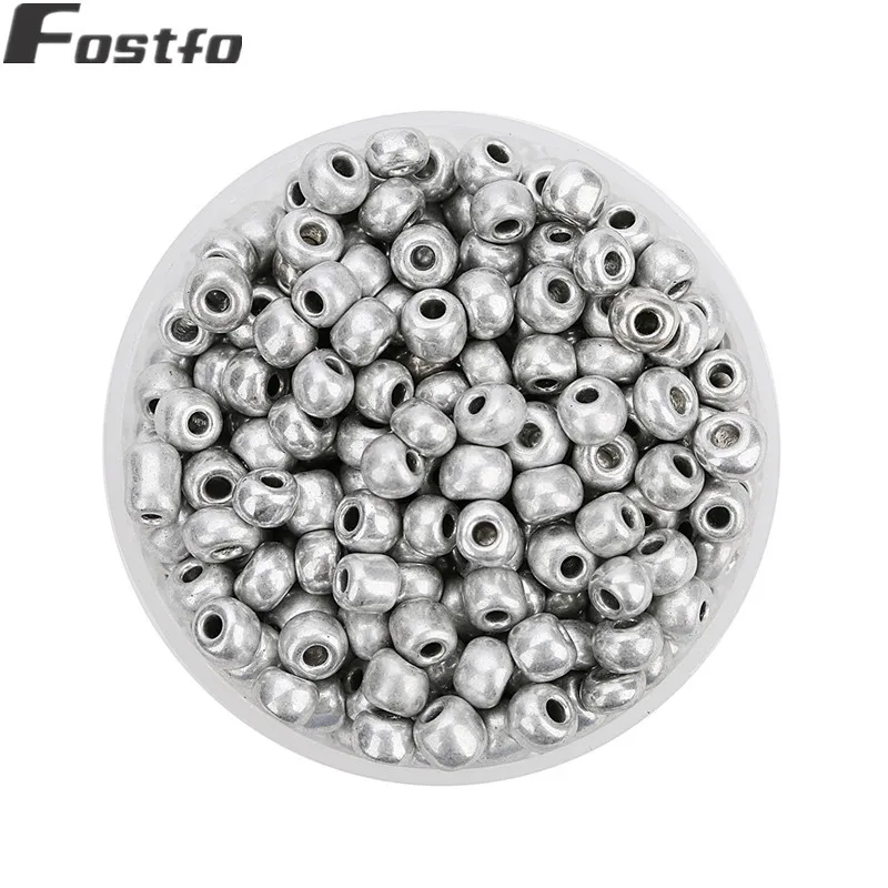 silver Fostfo 500 шт./лот 3,8 мм стеклянные бусины золото/светильник зеленый/серебристый цвет маленькие бусины-разделители кристалл для изготовления ювелирных изделий - Цвет: silver