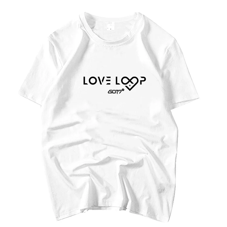 Kpop got7 новинка футболка с надписью love loop и принтом в стиле унисекс круглым вырезом