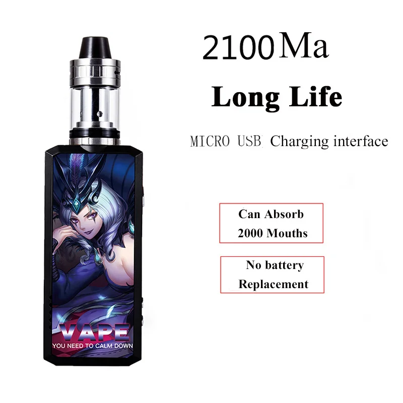 GTS86 80 Вт коробка VAPE mod kit электронная сигарета 2100 мАч батарея 3 мл бак 0.4ohm