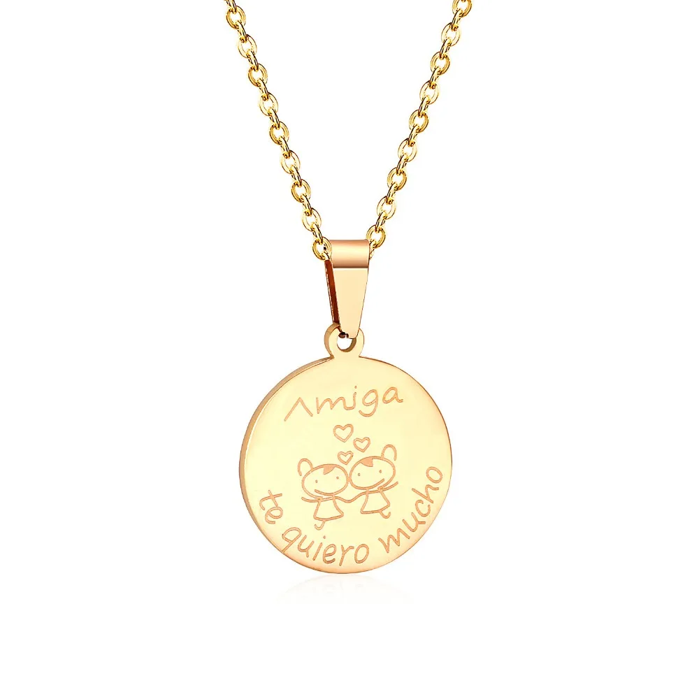 LUXUKISSKIDS 316L массивные ожерелья из нержавеющей стали модные с подвесками Amigo