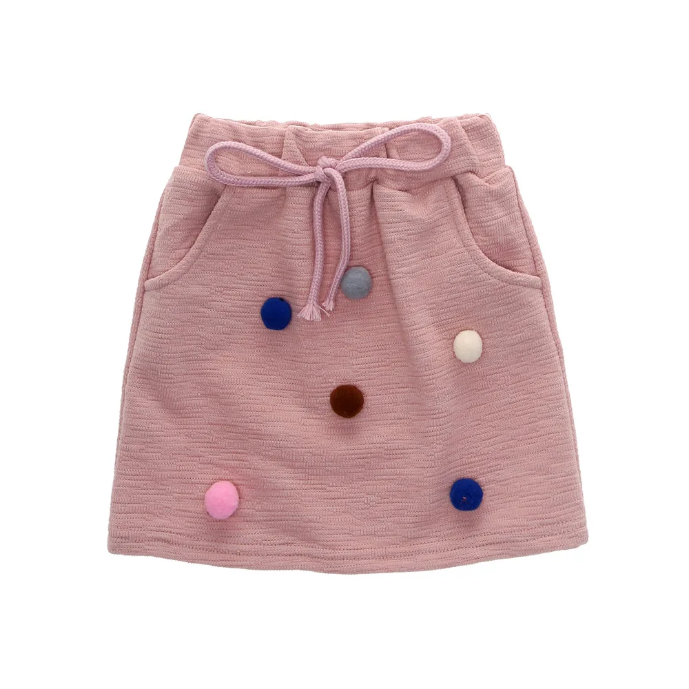 2018 Brand New Fashion Toddler Baby Girls Clothes Sets 2PCS Long Sleeve Solid With Balls Sweatshirts Tops +Mini Skirts 1-6Y | Детская