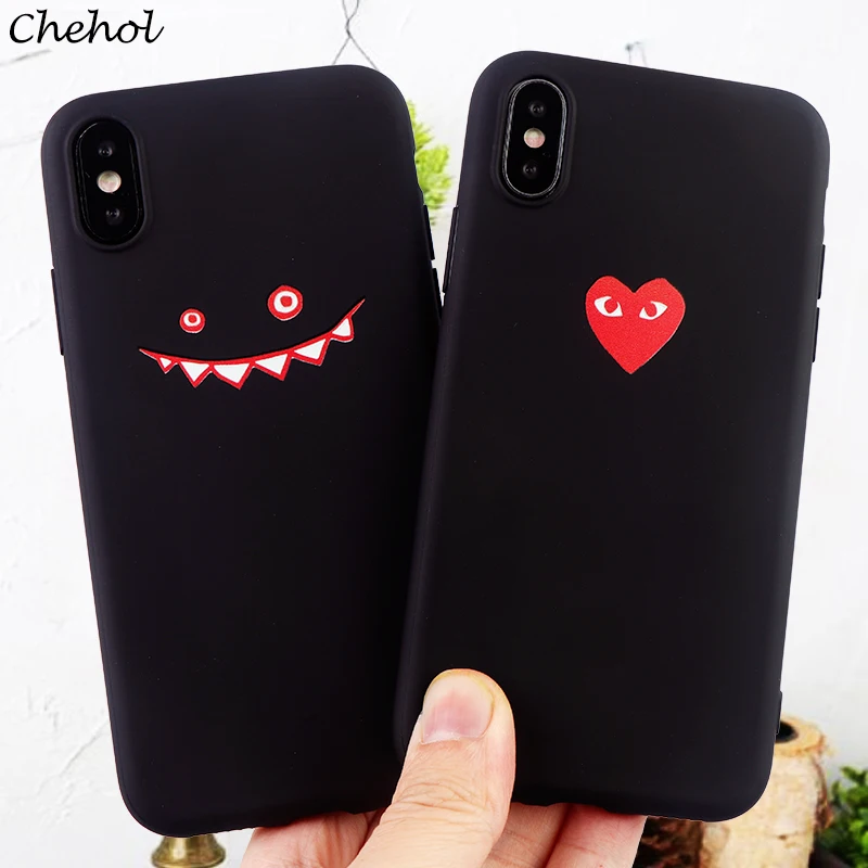 Funny Phone Cases for IPhone 6 s 7 8 Plus X XS MAX XR Case Smile Heart Soft Silicone Fitted Cell Covers Shell Accessories |