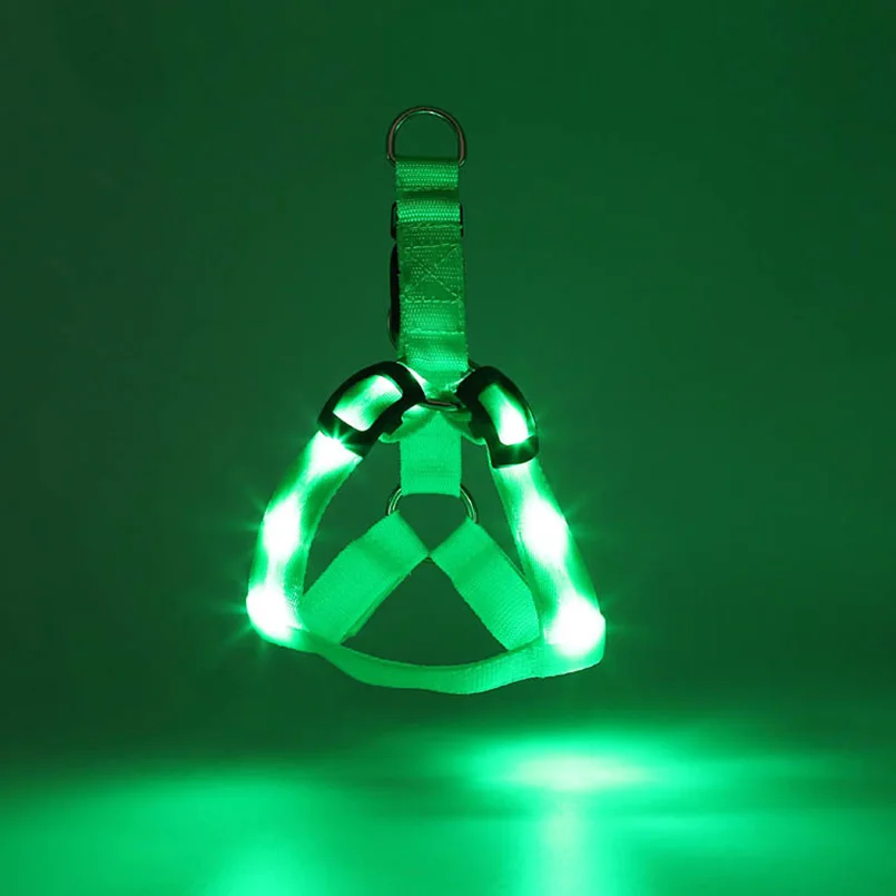 LED Flashing Light Harness for Large Dog Nylon Vest Product Leash Rope Belt Collar Safety Pet Supplies | Дом и сад