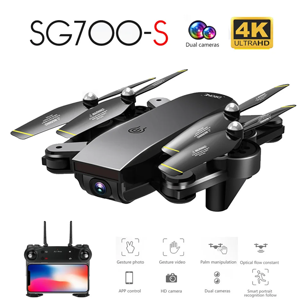 4K камера Дрон с Wi Fi FPV двойная складная 720P 1080p HD RC вертолет Квадрокоптер