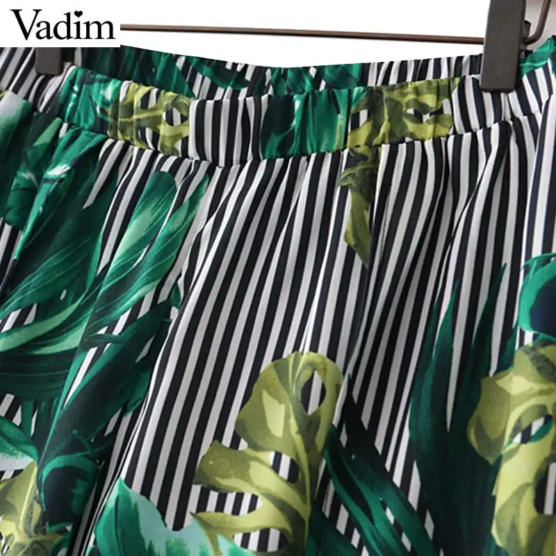 Женское элегантное платье vadim с цветочным принтом широкие брюки в полоску