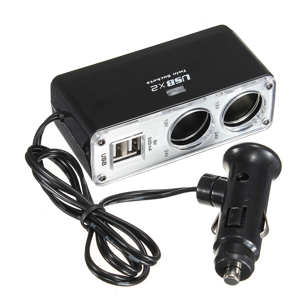 Новый двойной порт USB 2 Way автомобильный прикуриватель разветвитель зарядное