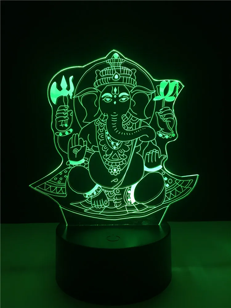 Лампа GAOPIN 3D в форме Будды Креативный светодиодный ночсветильник с USB