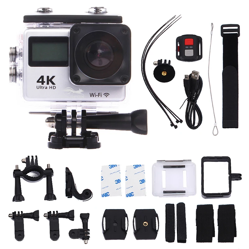 ЖК-дисплей двойной Экран Ultra HD 4 K WiFi Спорт действий Камера 16MP Wi-Fi 1080 P Водонепроницаемый Спорт DV велосипедный шлем камера+ Пульт Управление