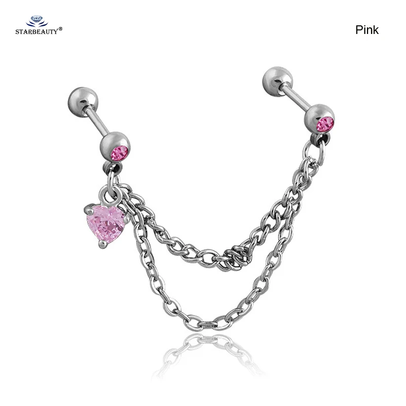 1 шт. прекрасный Bijoux сердце Tragus Пирсинг спираль пирсинга хрящей серьги из нержавеющей стали серьги с кисточкой кольцо для носа и уха пирсинг