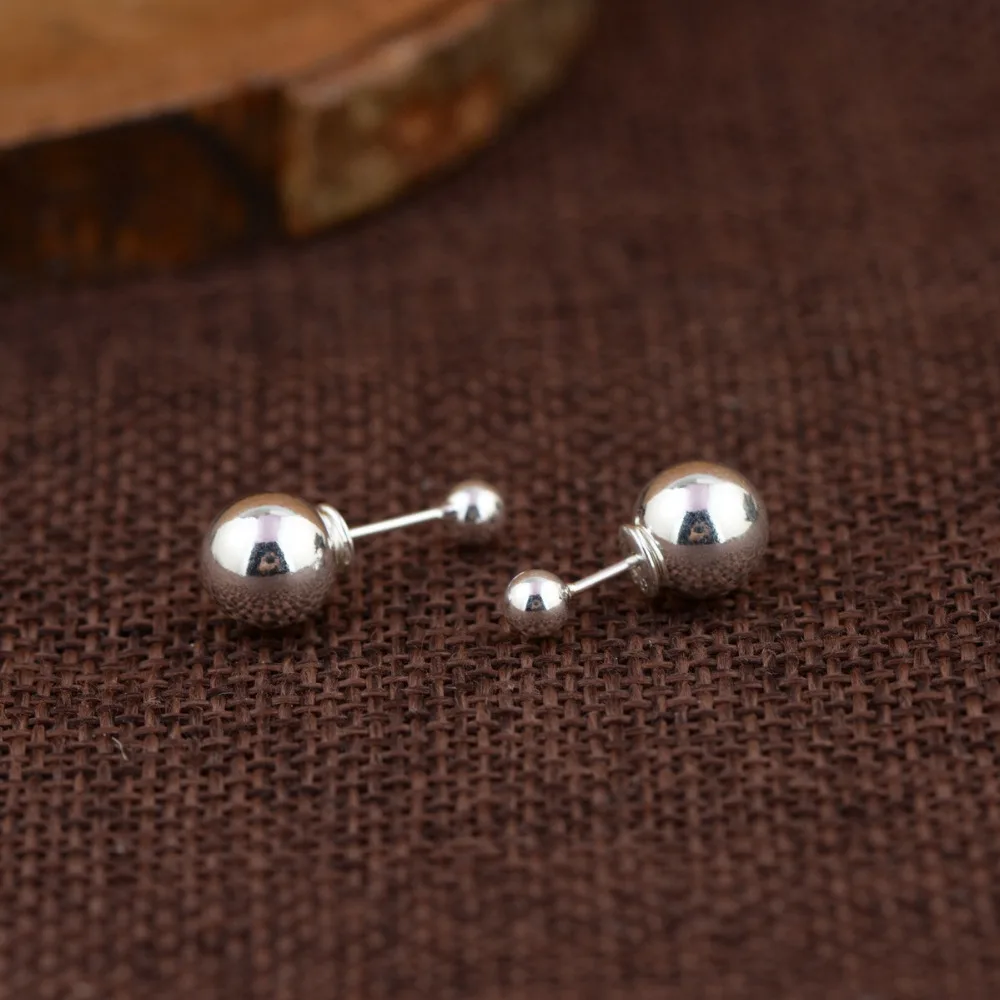 Женские серьги из двух шариков BALMORA универсальные гвоздики стерлингового