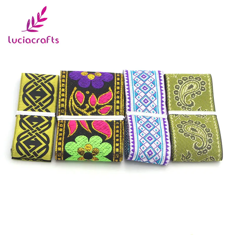 Lucia crafts случайный смешанный 12 лет/лот 6-50 мм жаккардовые вышитые ленты DIY Одежда оберточная отделка Швейные аксессуары Q0707