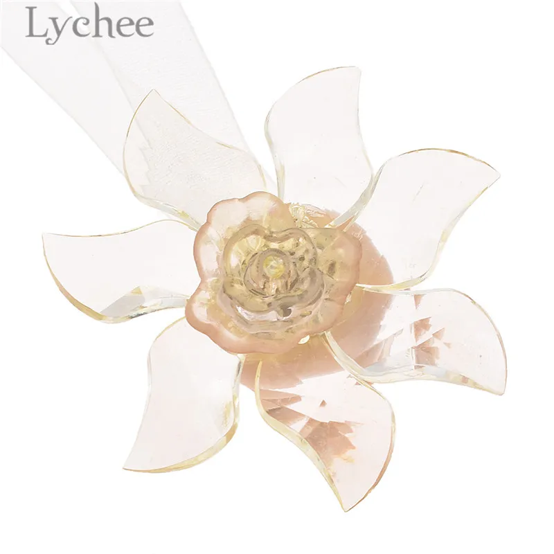 Lychee 1 PC Transparent Flower Curtain Buckles Modern Acrylic Magnetic Holder Strap Accessories Home Decoration | Дом и сад