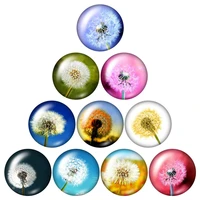 new beauty dandelion leaves 10pcs mixed 12mm16mm18mm25mm round photo glass cabochon demo flat back making findings