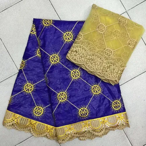 2017 New Fashion African bazin riche getzner Lace Fabric High Quality Embroidery 2yards mesh tulle net lace fabric set! red | Дом и сад