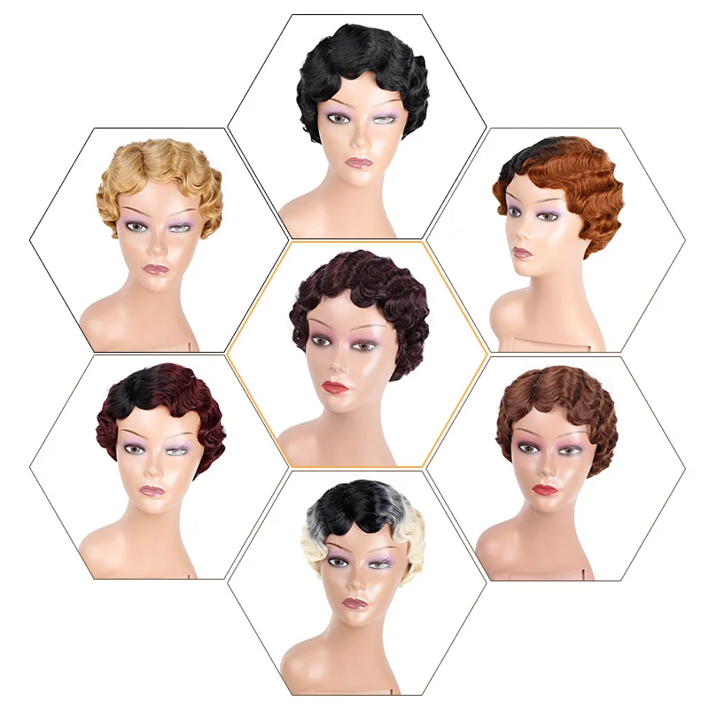 Doris beauty коричневые короткие вьющиеся черные милые парики для женщин Омбре африканские афро волосы Синтетические Черные Красные