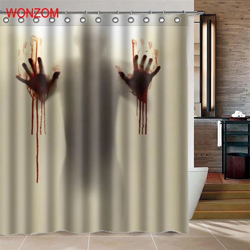 WONZOM 1 шт. жуткий стиль водонепроницаемая занавеска для душа Женский декор ванной