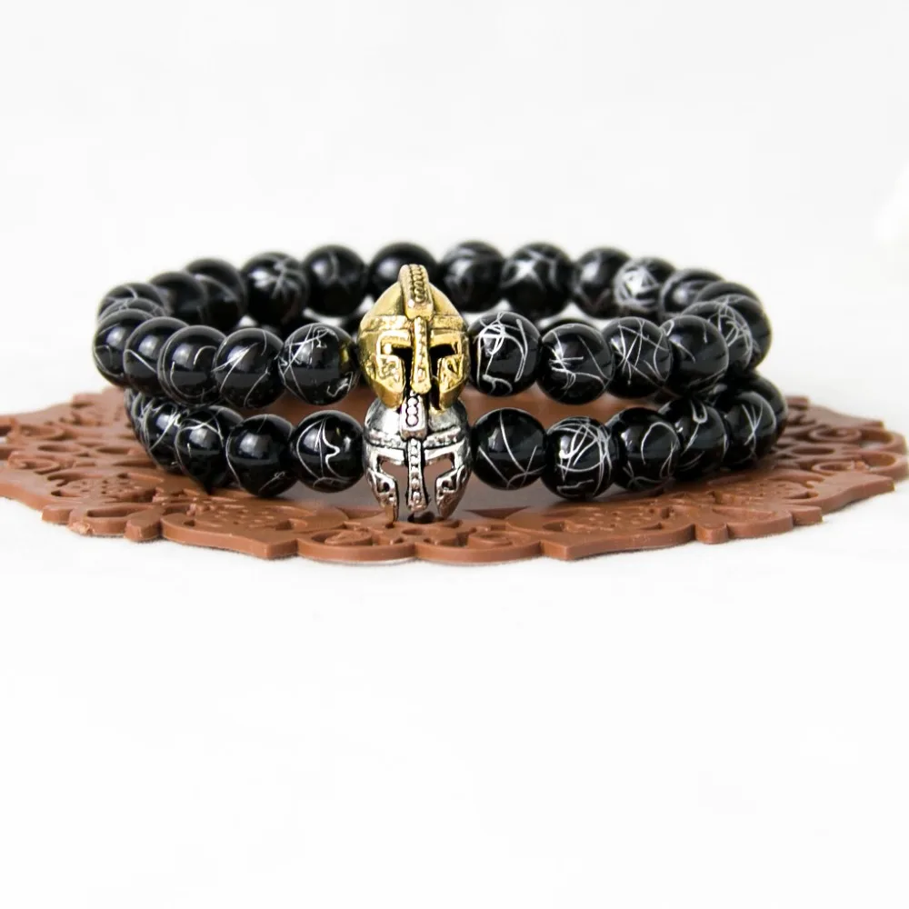 Антикварный мужской Римский Воин Гладиатор Спартанский браслет со шлемом из