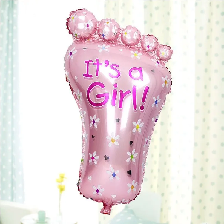Это мальчик это девочка форма ноги алюминиевой фольги шары глобусы Baby Shower вечеринка для мальчика день рождение украшения рождения Юбилей мяч