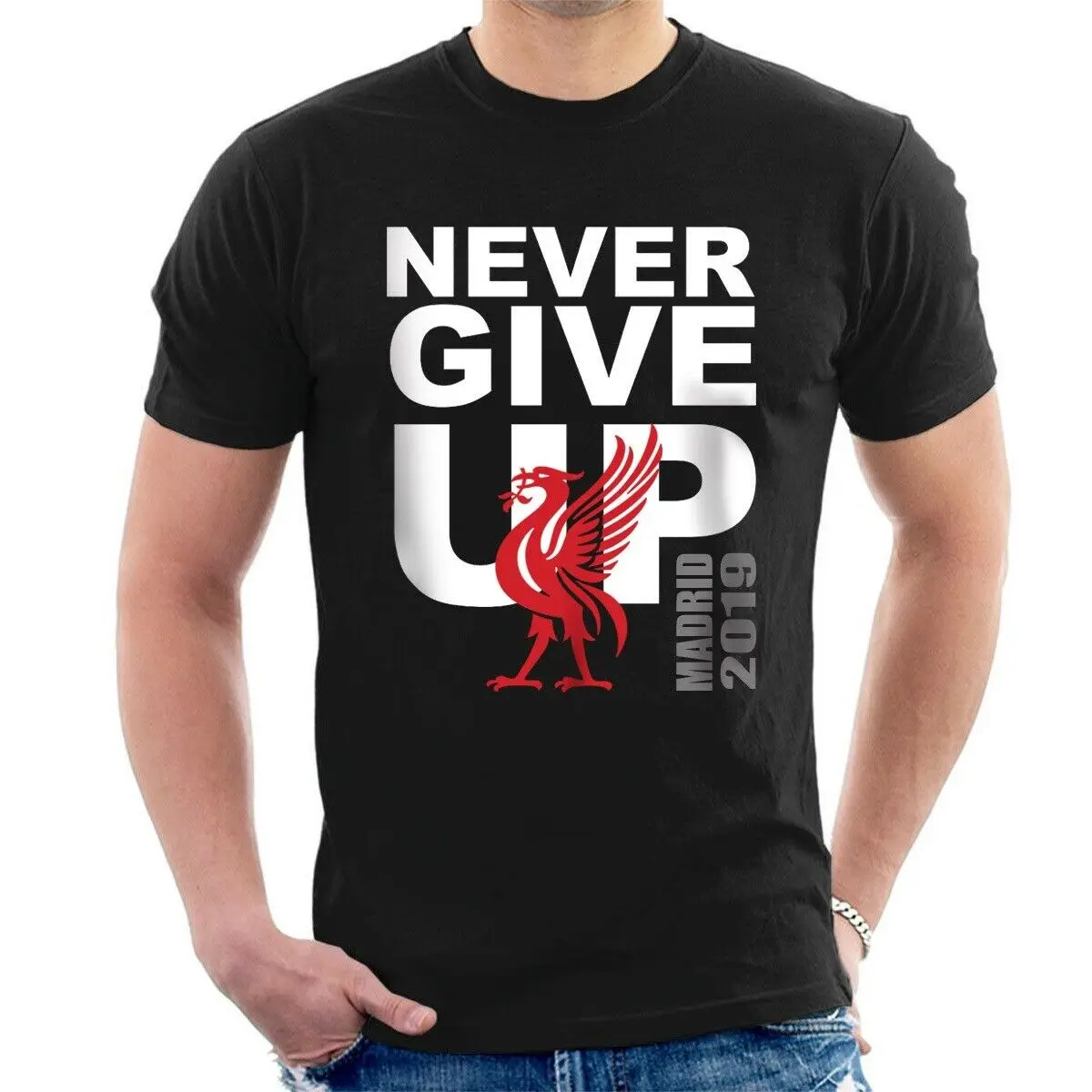 Женская футболка с надписью NEVER GIVE UP Mo Salah Liverpool в стиле унисекс 2019 бесплатная