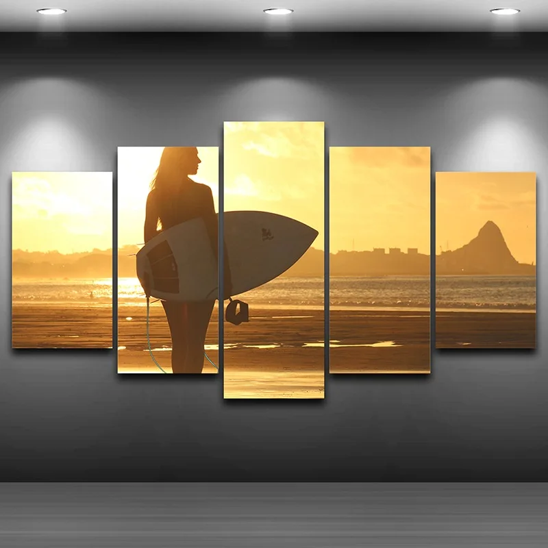 Surfer девушка защелка печатных wall art рисунок художественной печати Декоративный на