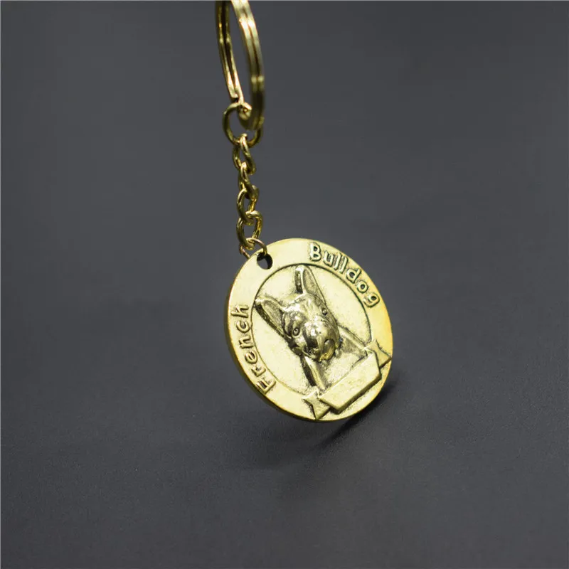 

New Trendy Vintage Retro French Bulldog Key Chains Bag French Bulldog Keyrings Jewellery