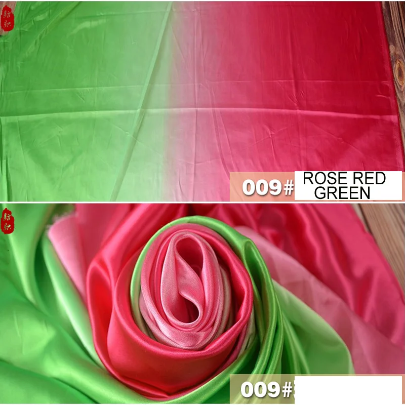 94% полиэстер 6% спандекс шелковая атласная ткань с принтом Омбре ширина 120 см для