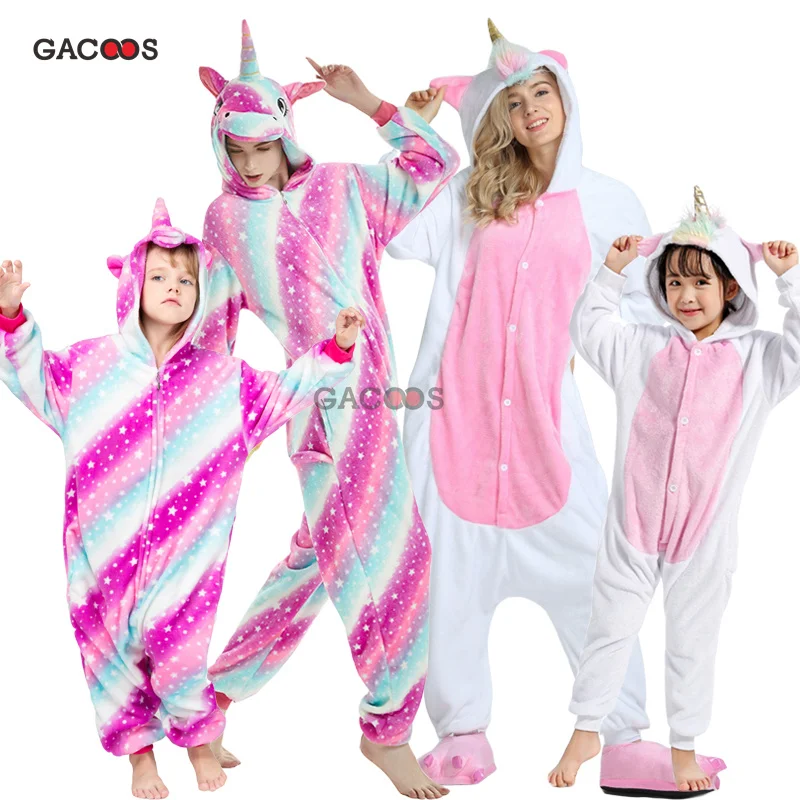 Пижама для мальчиков и девочек Kugurumi зимняя Фланелевая пижама с капюшоном в виде