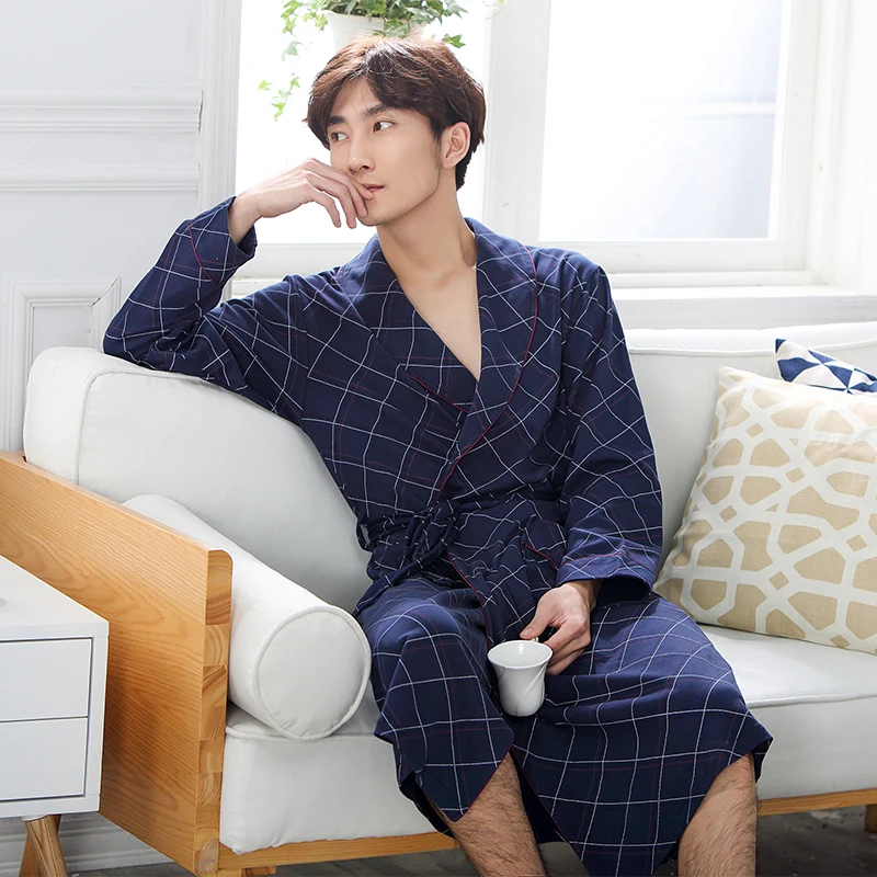 Ночная рубашка пижама Мужская весенне осенняя модельная одежда с длинными
