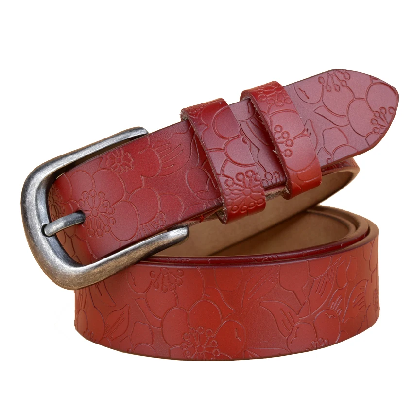 Оптовая цена Воловья кожа цветок кожаный женский ремень модный винтажный
