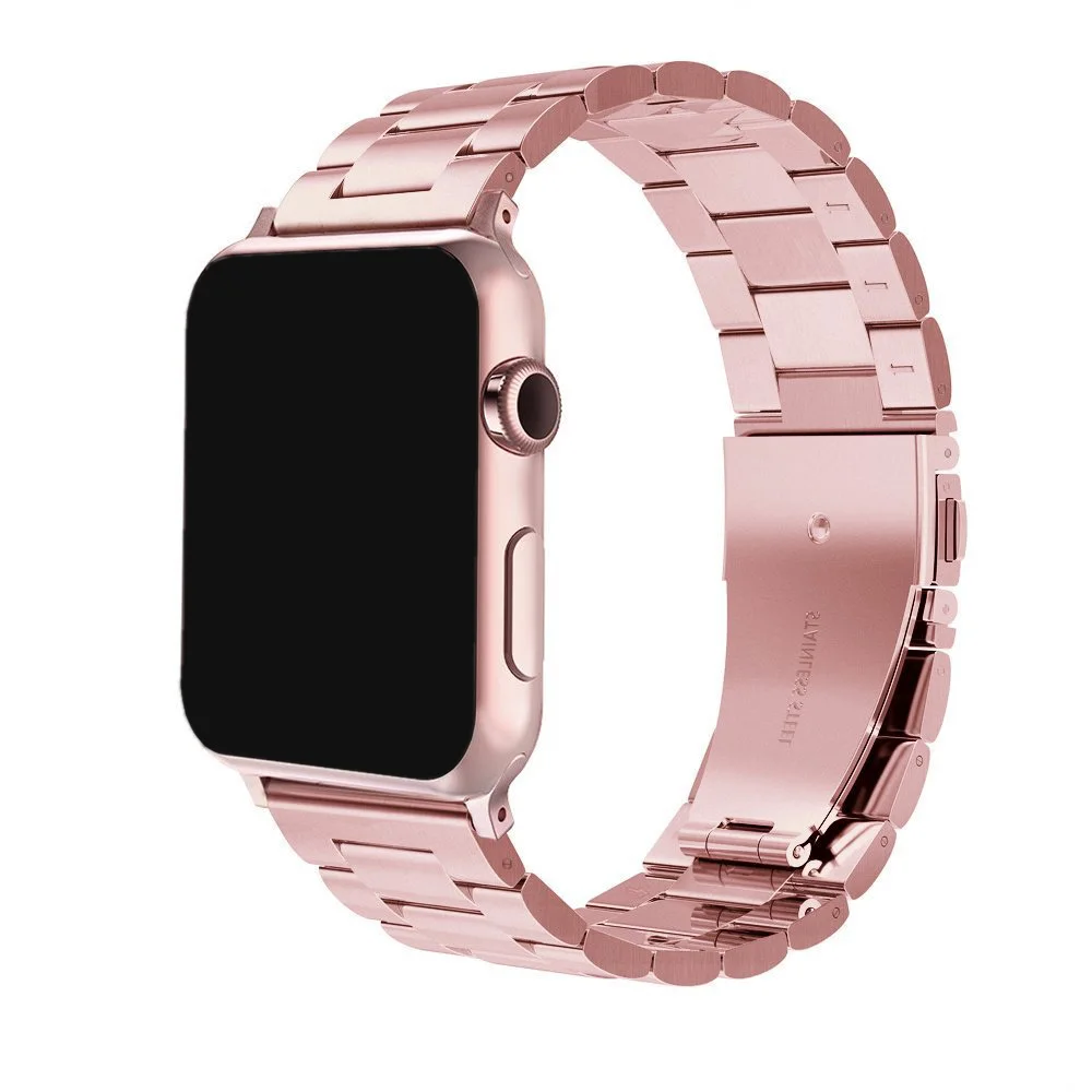 Металлический браслет из нержавеющей стали для Apple Watch, ремешок 40 мм, 44 мм, браслет с пряжкой, сменный ремешок для iWatch, ремешок серии 38 мм, 42 мм