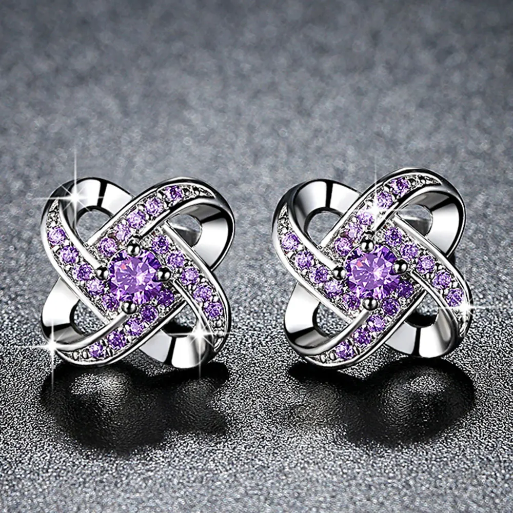 Женские серьги гвоздики с фианитом 2 цвета 2018|Серьги-гвоздики| |