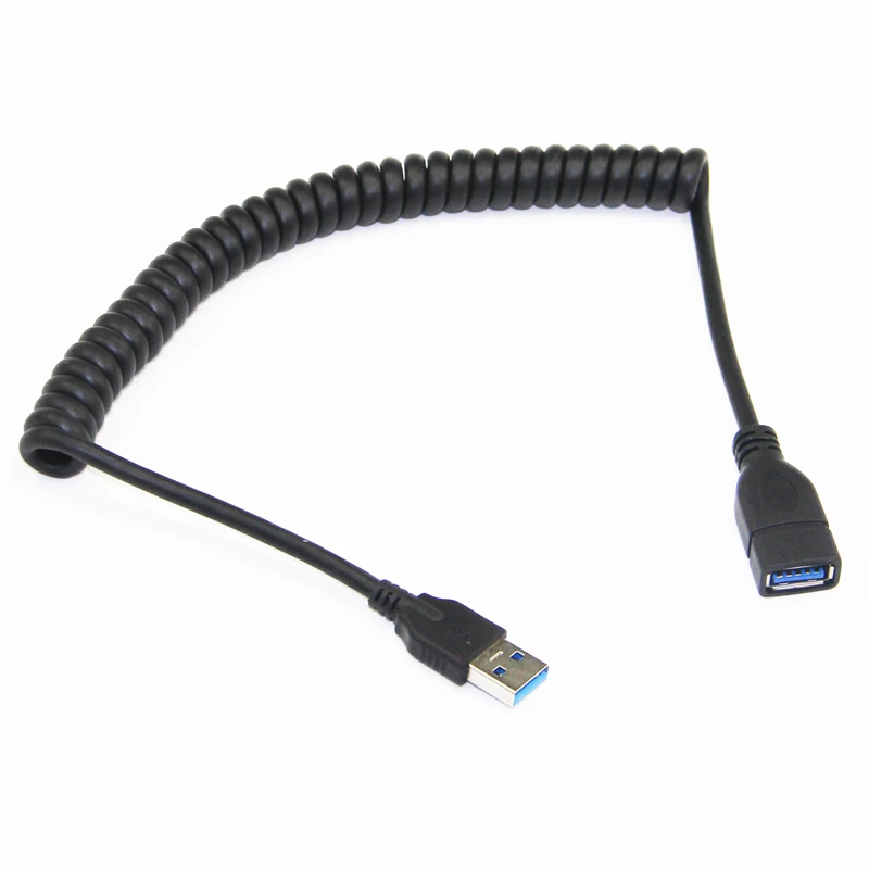 Bochara эластичный спиральный USB 3,0 кабель-удлинитель папа-мама M/F 9+ 1 Медные сердечники
