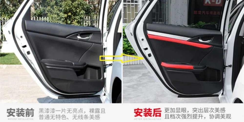 8 шт. Защитные чехлы для ручек и подлокотников Honda Civic 10 поколения (2016 2018) |