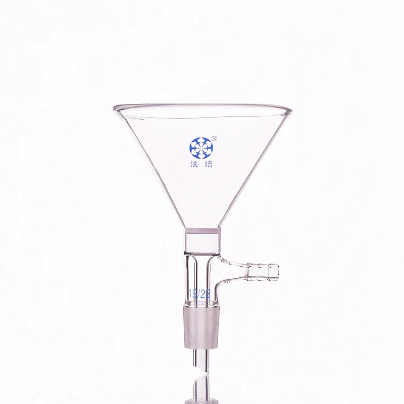 Taper sand funnel,O.D. of the Opening=50mm,Joint 19/22,Glass cone funnel funnel,Triangle sand core filter cartridge