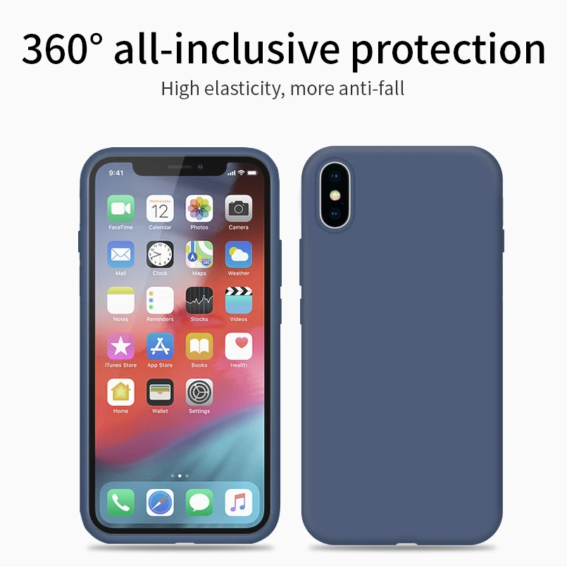 Однотонный силиконовый чехол ярких цветов для iPhone 6 6S 7 8 Plus Оригинальный жидкий X Xs