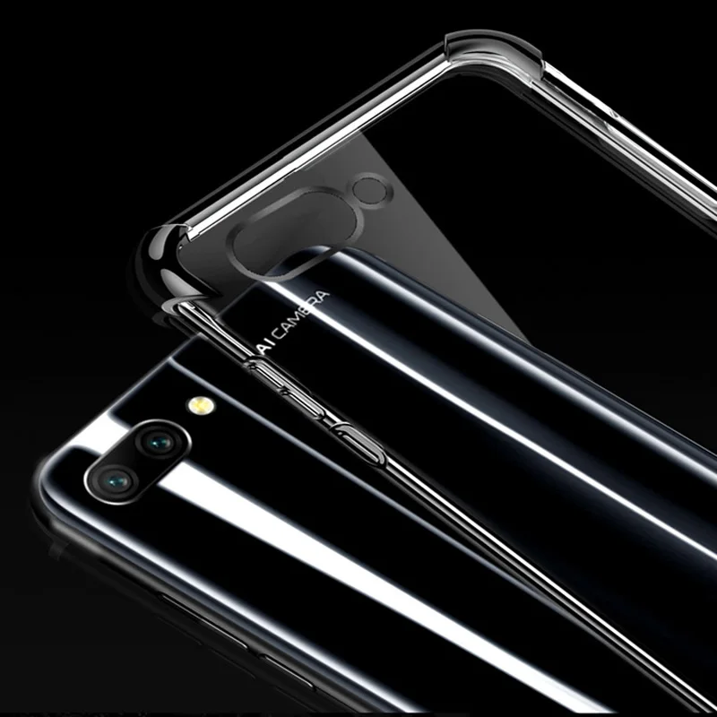 Мягкий чехол из ТПУ для Huawei Honor 10 Ультратонкий Прозрачный блестящий с покрытием
