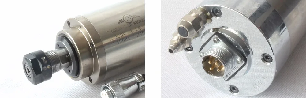 【DE ship】 2.2KW мотор шпинделя с водяным охлаждением ER20 и 2.2kw Инвертор VFD 220 В и 80 мм зажим и водяной насос/трубы с 1 компл. ER20 Цанга