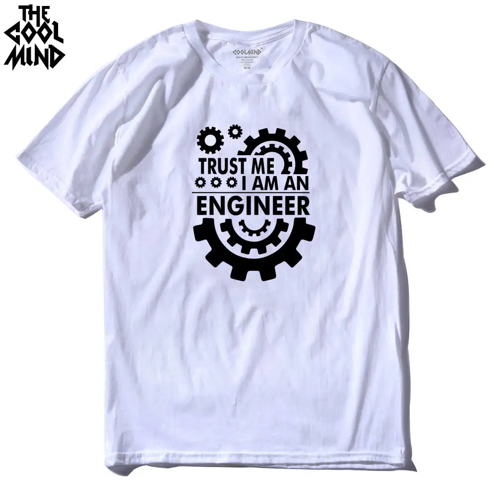 COOLMIND TR0112A, Хлопковая мужская футболка с принтом «TRUST ME I AM AN engineer», повседневная мужская футболка с круглым вырезом, трикотажные топы, футболки