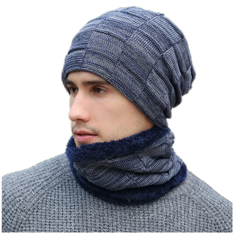 2018 новые мужские шапочки Повседневная Балаклава вязаная шапка модная Шея теплые