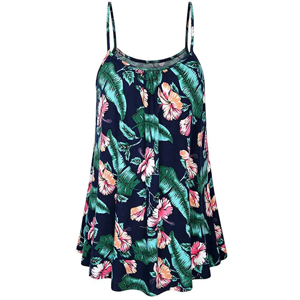 Укороченный топ Женский Летний жилет без рукавов с печатным рисунком рубашка