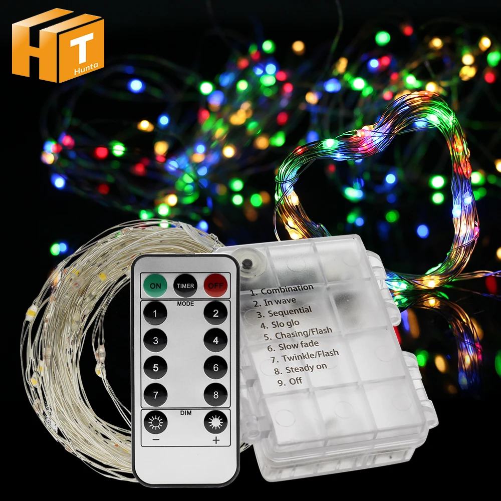 Светодиодный струнный светильник s батарея работает 5 м 50LED / 10 100LED ing String наружный