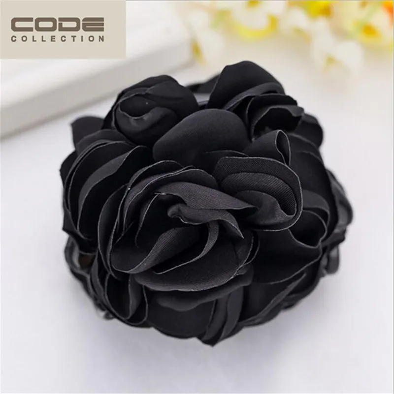 Большой пион Краб заколка для волос цветок когти конский хвост украшения женские