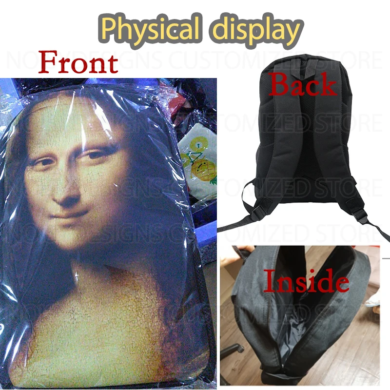 

Famous Van Gogh oil painting Monet Print The History Of Art Backpack For Teenage Girls Boys Shoulder Travel Bags Drop Shipping